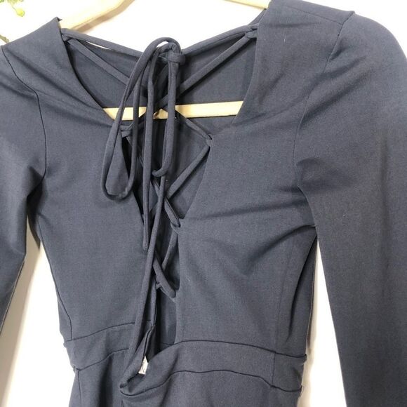 Susana Monaco Dark Gray Tie Up Back Top - Picture 9 of 11